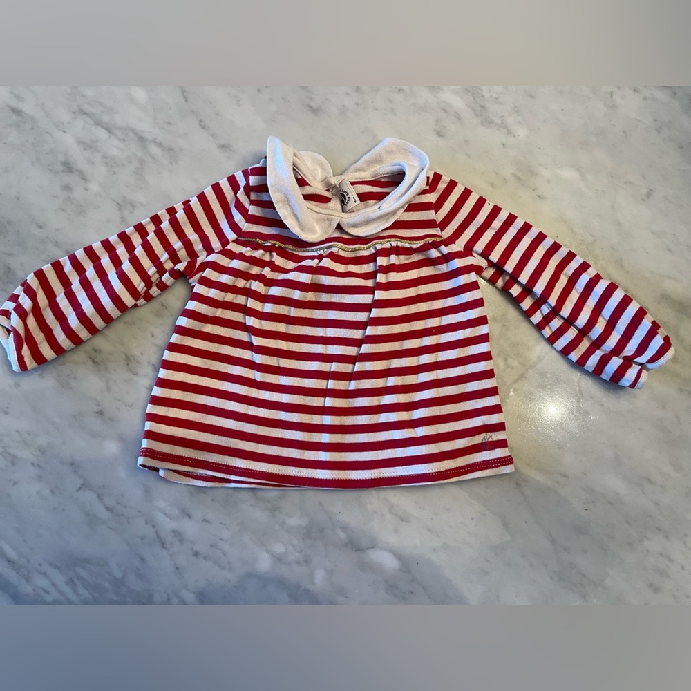 PETIT BATEAU Marinière White & Red 18M 81cm